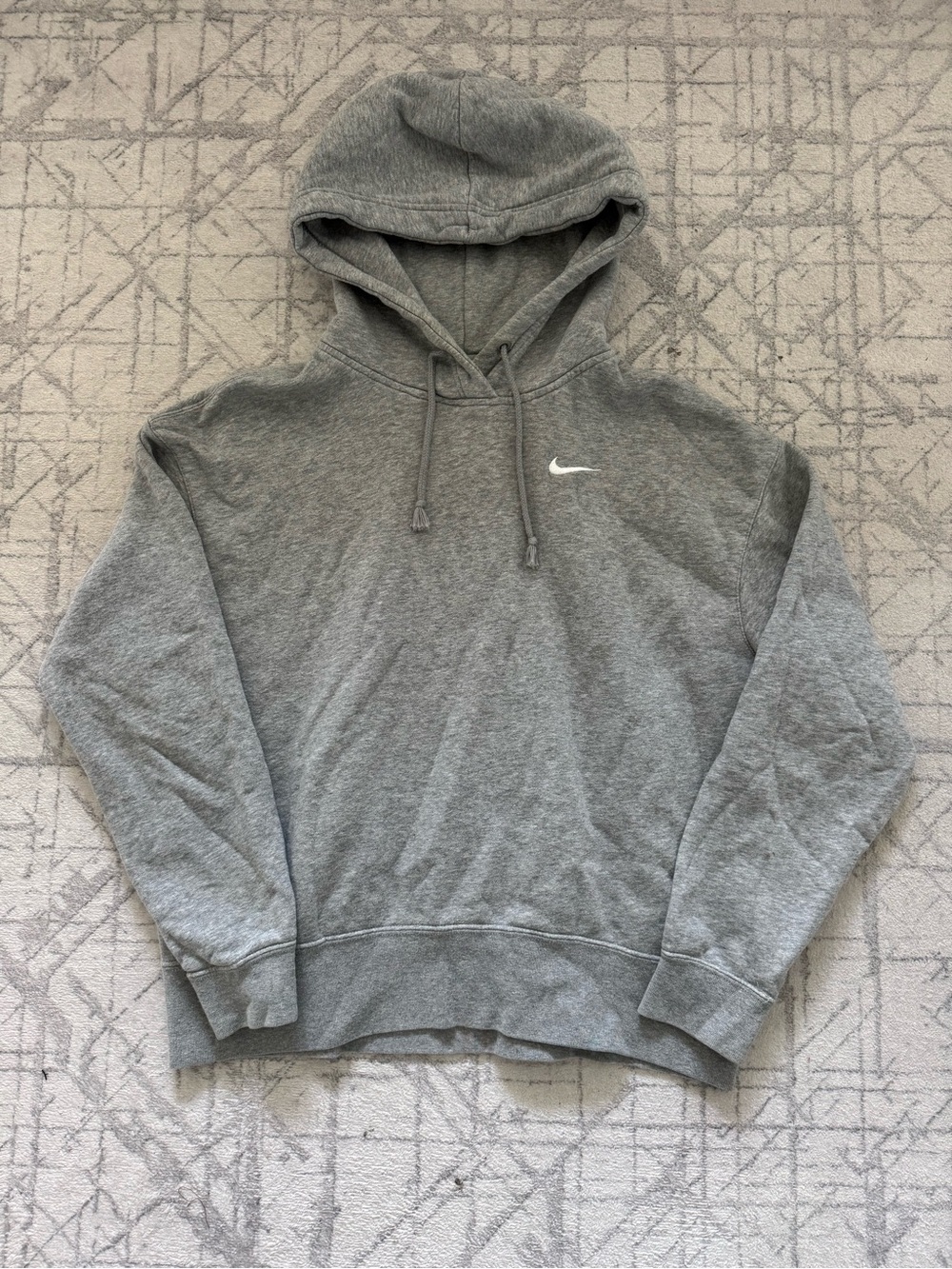 Nike Gray Pullover Hoodie with White Swoosh